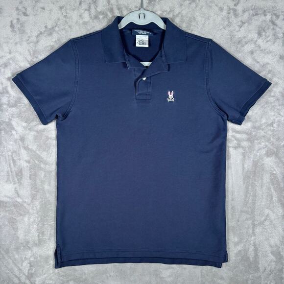Psycho Bunny Navy Pima Cotton Polo Shirt Men’s XS / Size 3 - Picture 1 of 8